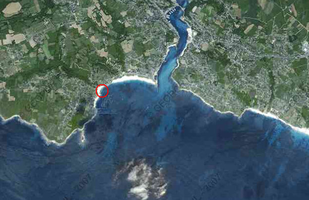 Snipe: flotte d'Audierne (294) - Plan d'eau (extrait de GeoPortail)