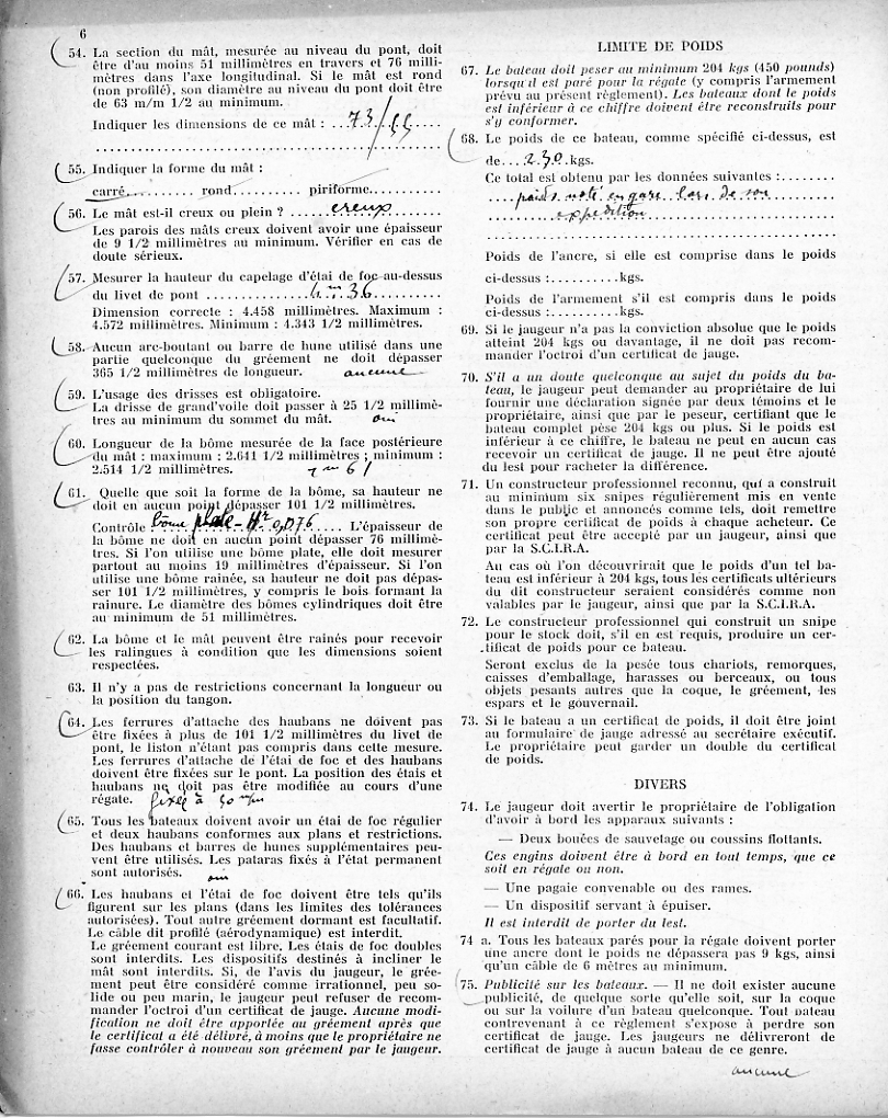 Snipe 6182: Feuille de Jauge - page 6 