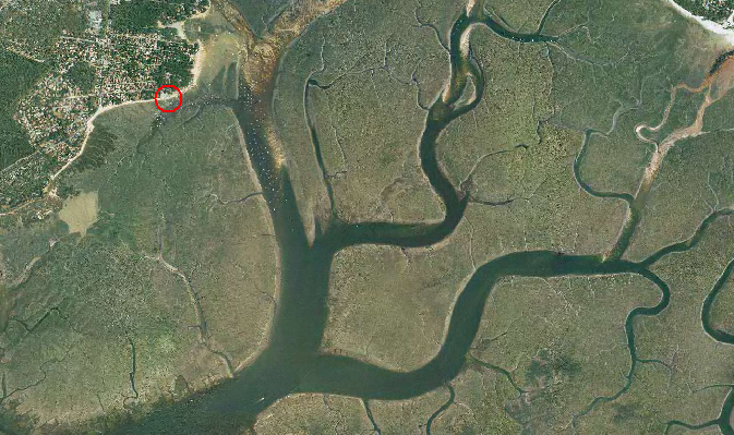 Snipe: Flotte 293-Claouey: Vue aérienne du plan d'eau