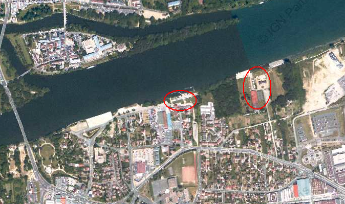 Snipe: Meulan Les Mureaux - Plan d'eau (extrait de GeoPortail)