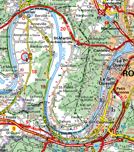  Snipe plan d'eau d'Anneville sur Seine: carte extraite de ViaMichelin 