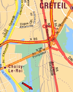  Snipe flotte de Choisy le Roi (846): carte extraite de ViaMichelin 